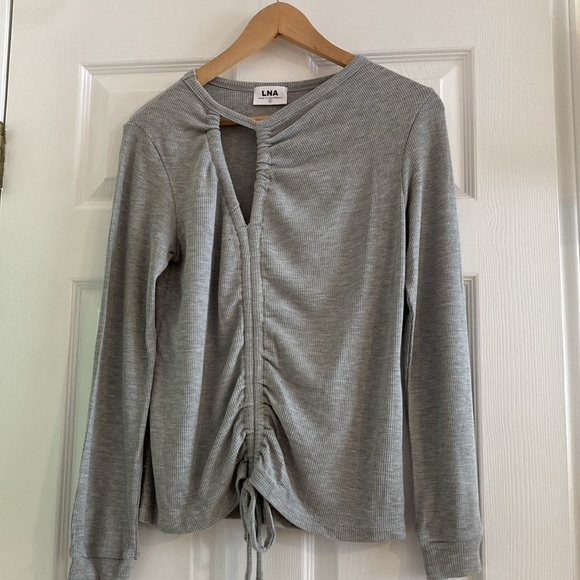 LNA Cherry Drawstring Thermal Top Size S Gray - Picture 8 of 13